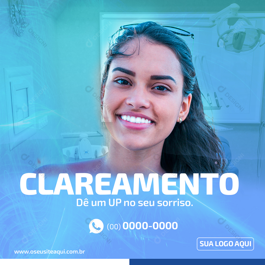 Dentista Odonto Clareamento Social Media PSD Editável