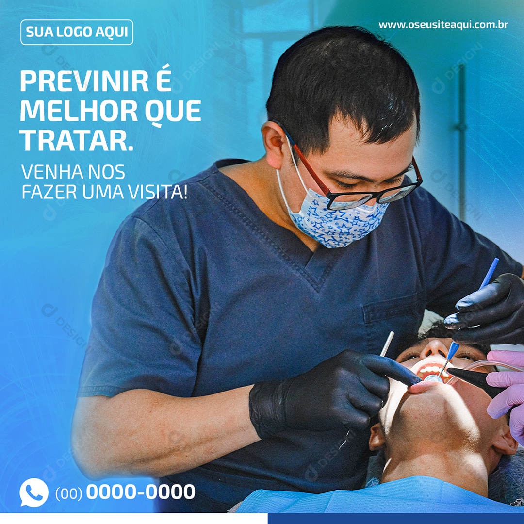 Dentista Odonto Clínica Odontológica Social Media PSD Editável