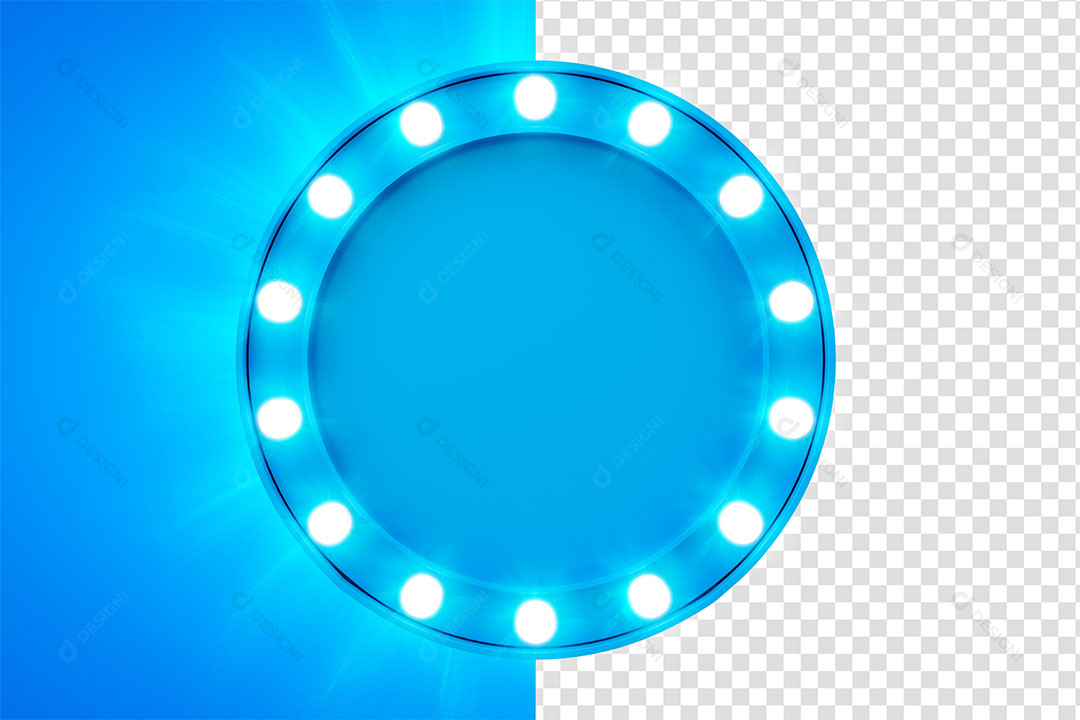 Moldura Azul 3D Elemento Para Composição PSD