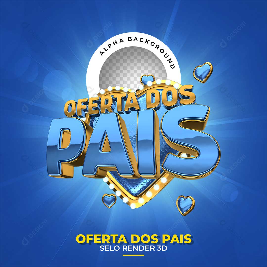 Oferta dos Pais Selo 3D PNG Transparente