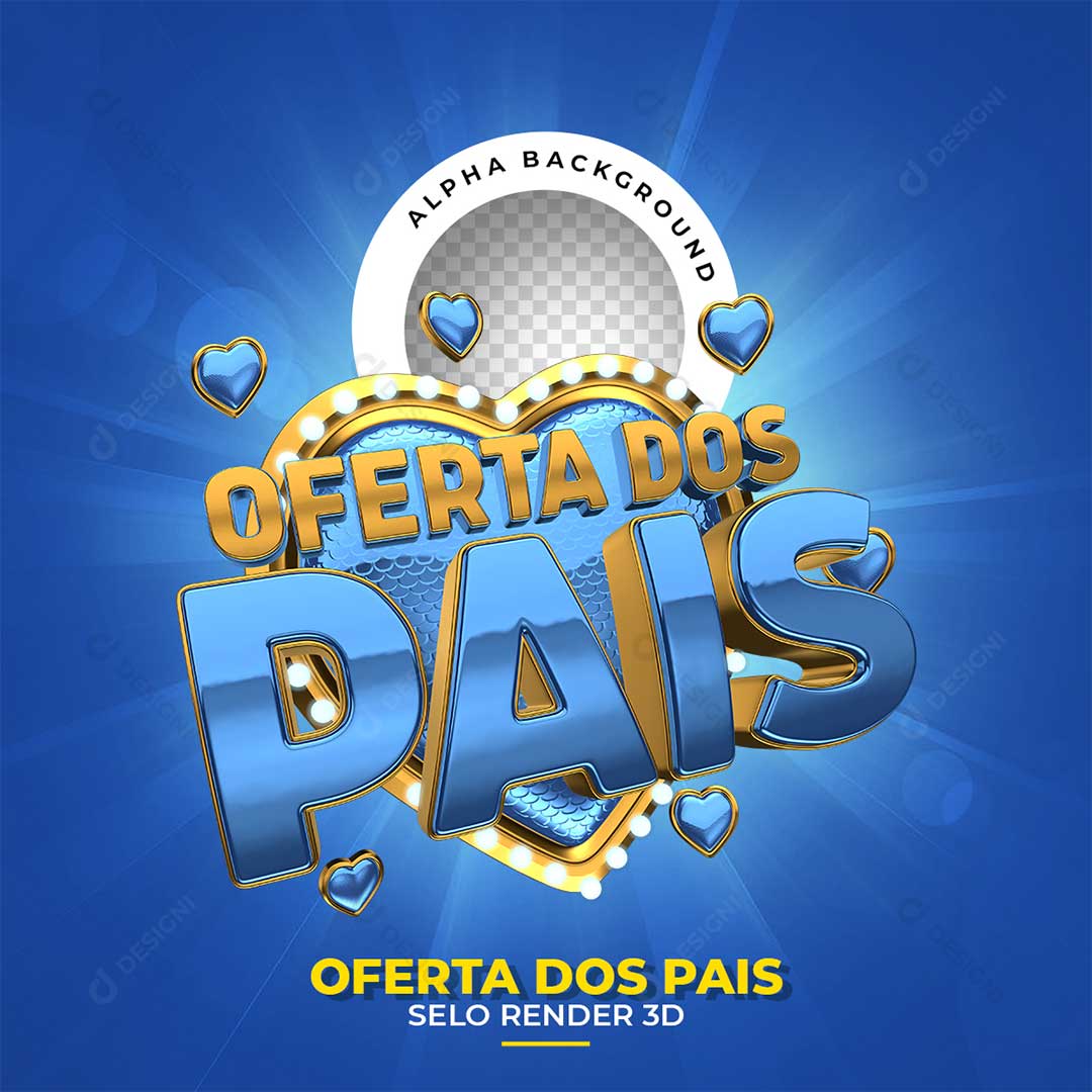 Oferta dos Pais Selo 3D PNG Transparente