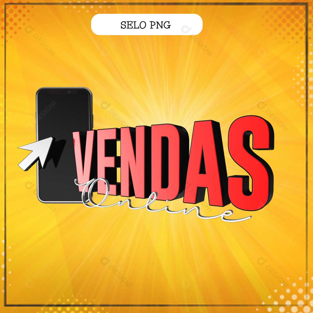 Vendas Online Selo 3D PNG Transparente Sem Fundo