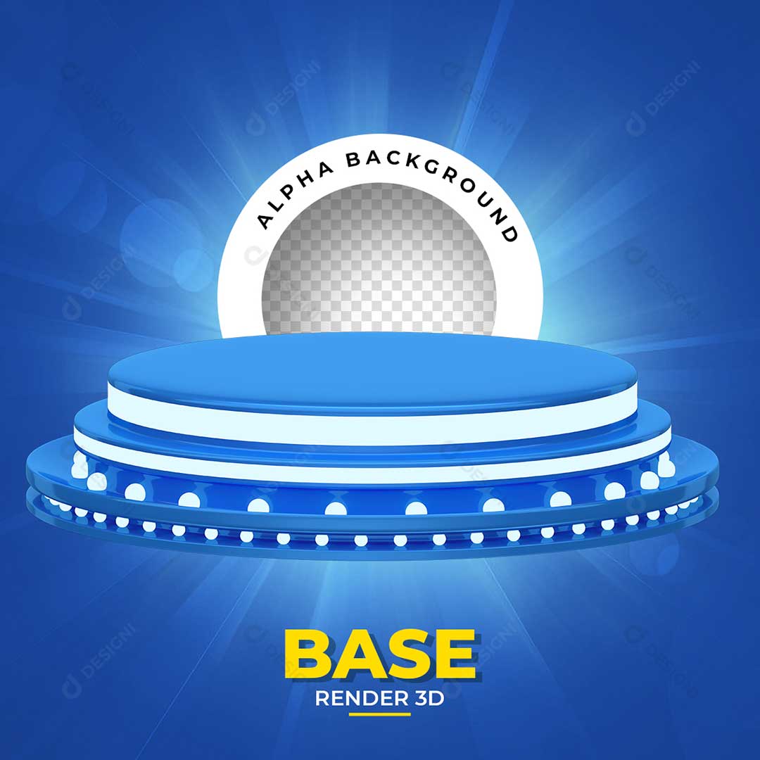 Base Azul 3D Elemento Para Composição PNG Transparente Sem Fundo