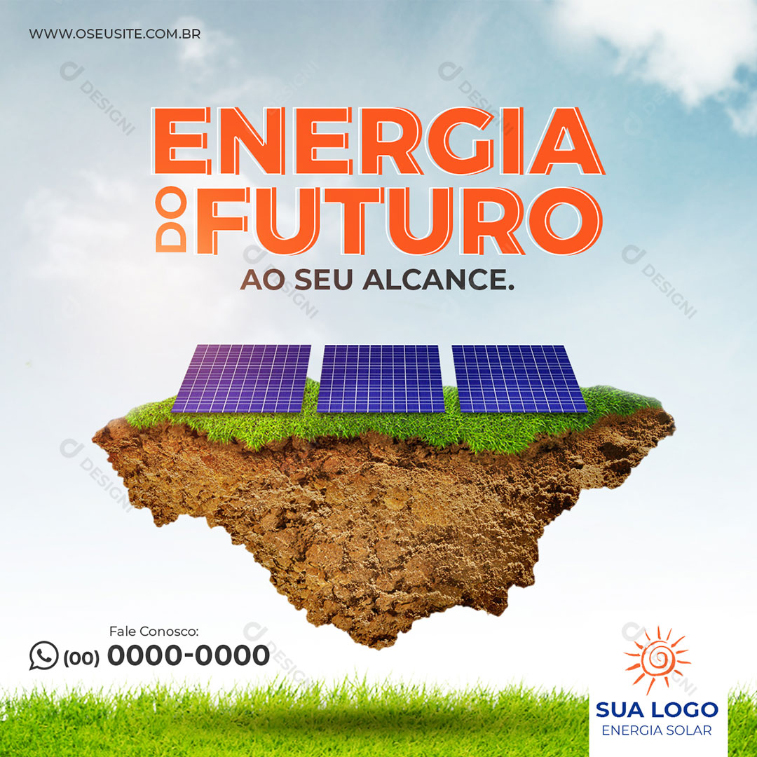 Energia Solar Energia do Futuro Social Media PSD Editável