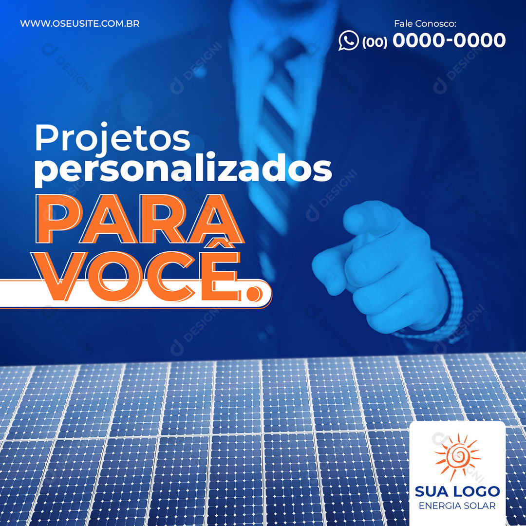 Energia Solar Investimento Social Media PSD Editável