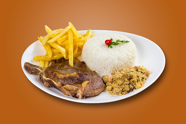 Costela, Arroz, Feijão, Batata e Farofas Com Acompanhamentos