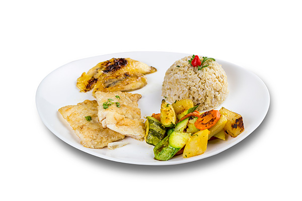 Peixe, Arroz e Vegetais