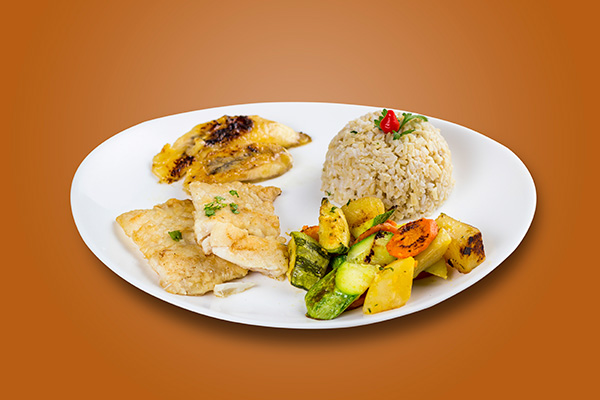 Peixe, Arroz e Vegetais