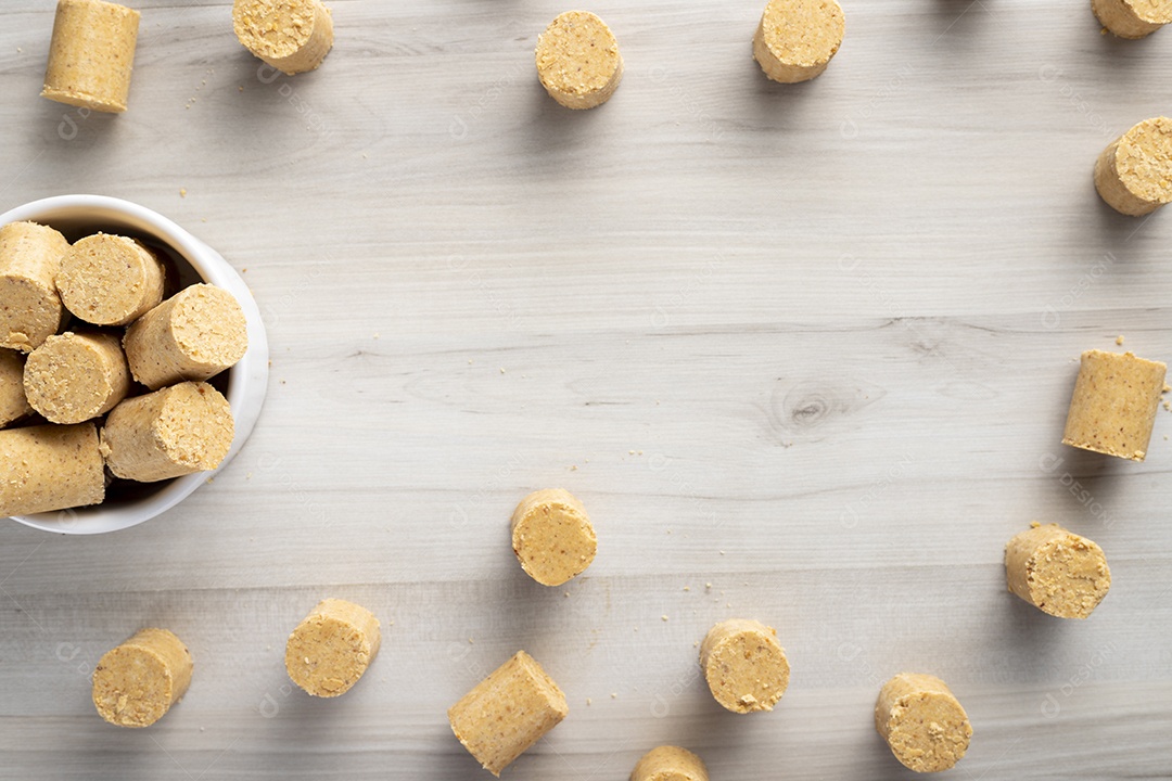 Paçocas na Tigela e Paçocas Espalhas Vistas de Cima
