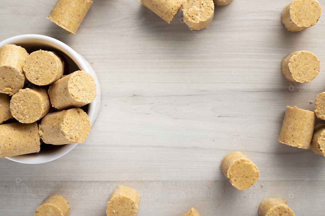 Paçocas na Tigela e Paçocas Espalhas Vistas de Cima