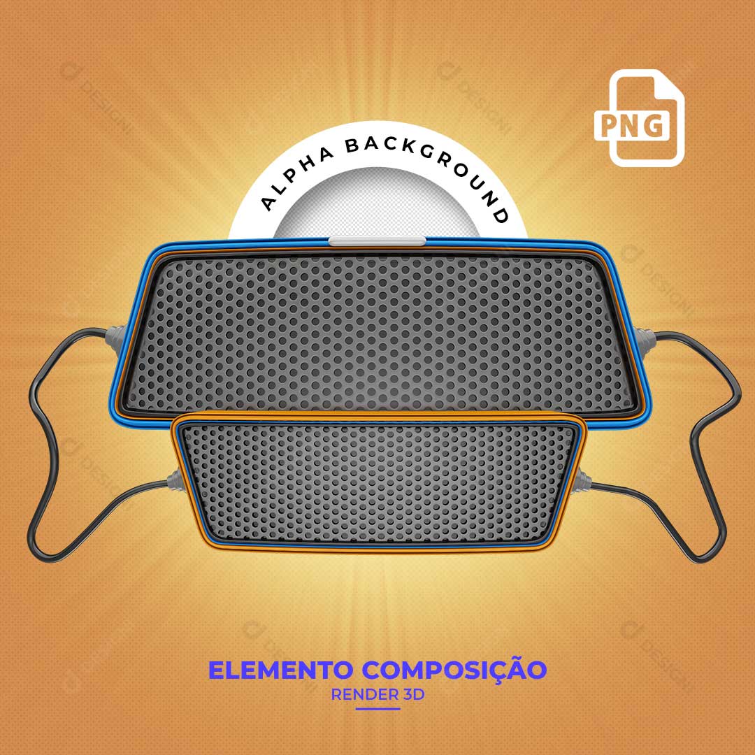 Moldura 3D Elemento Para Composição PNG Transparente