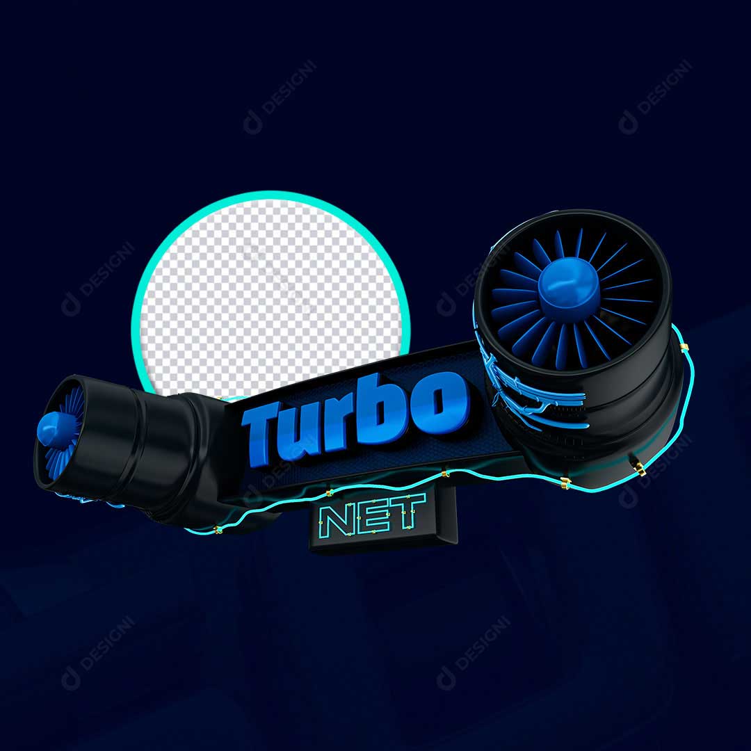 Internet Turbo Mais Selo 3D PNG Transparente Sem Fundo