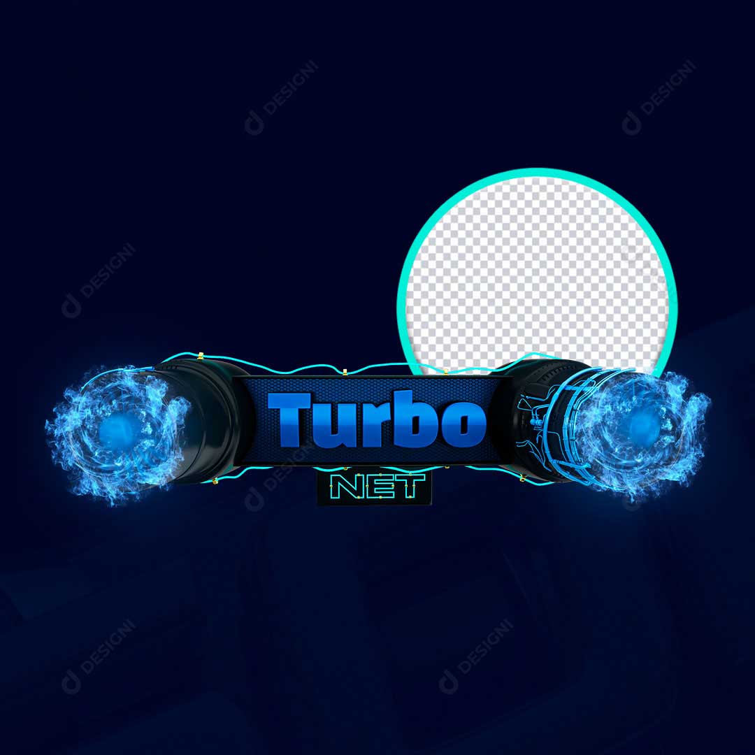 Internet Turbo Mais Selo 3D PNG Transparente Sem Fundo