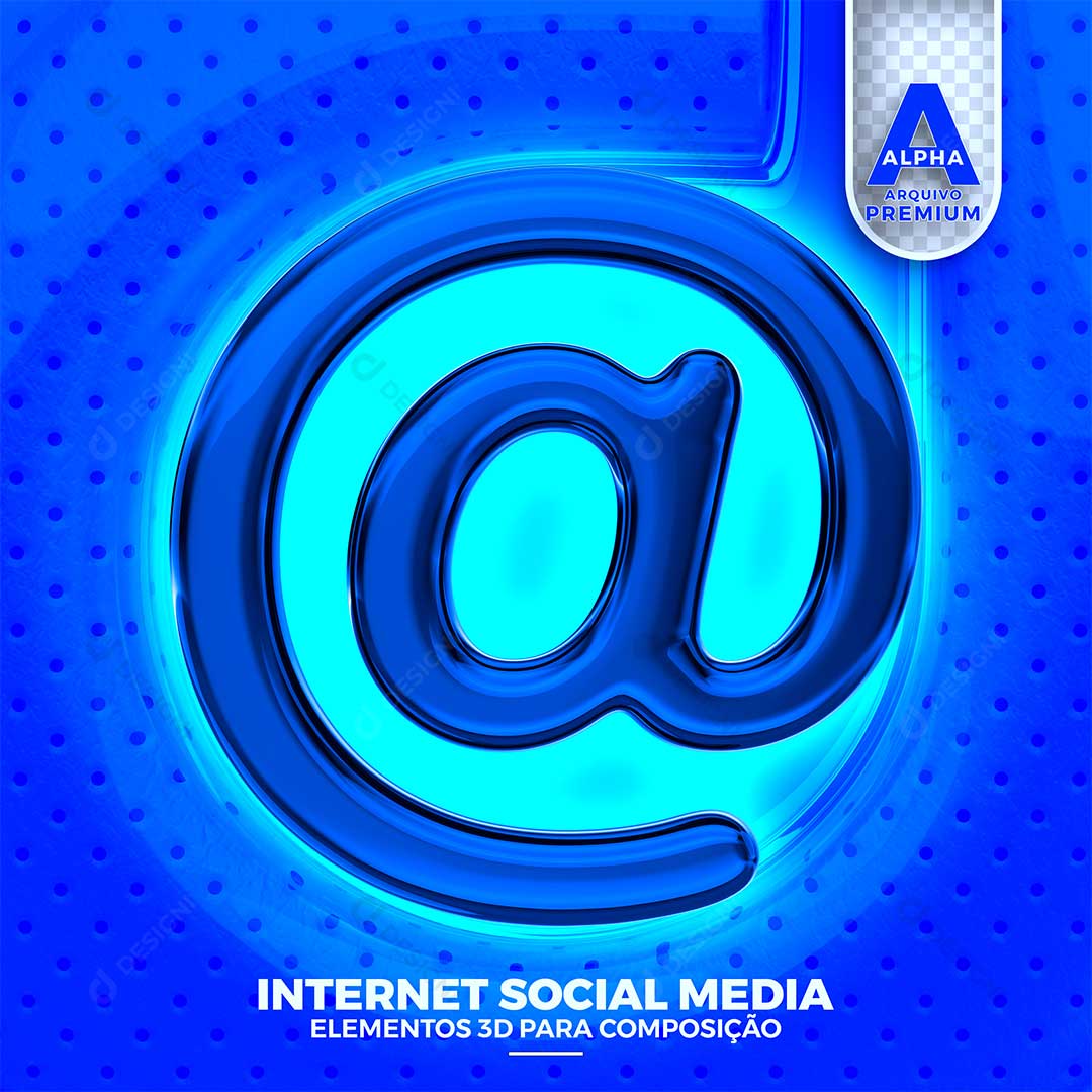 Ícone Arroba Elemento Para Composição PSD + PNG