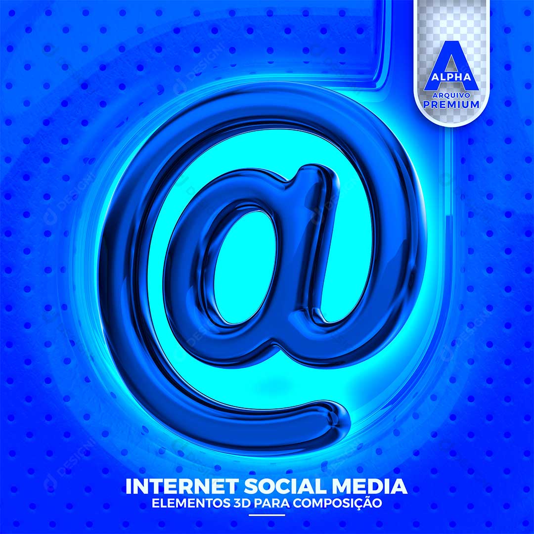 Ícone Arroba Elemento Para Composição PSD + PNG