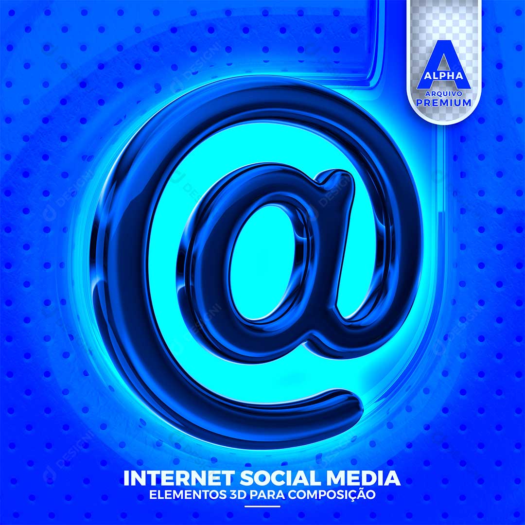 Ícone Arroba Elemento Para Composição PSD + PNG