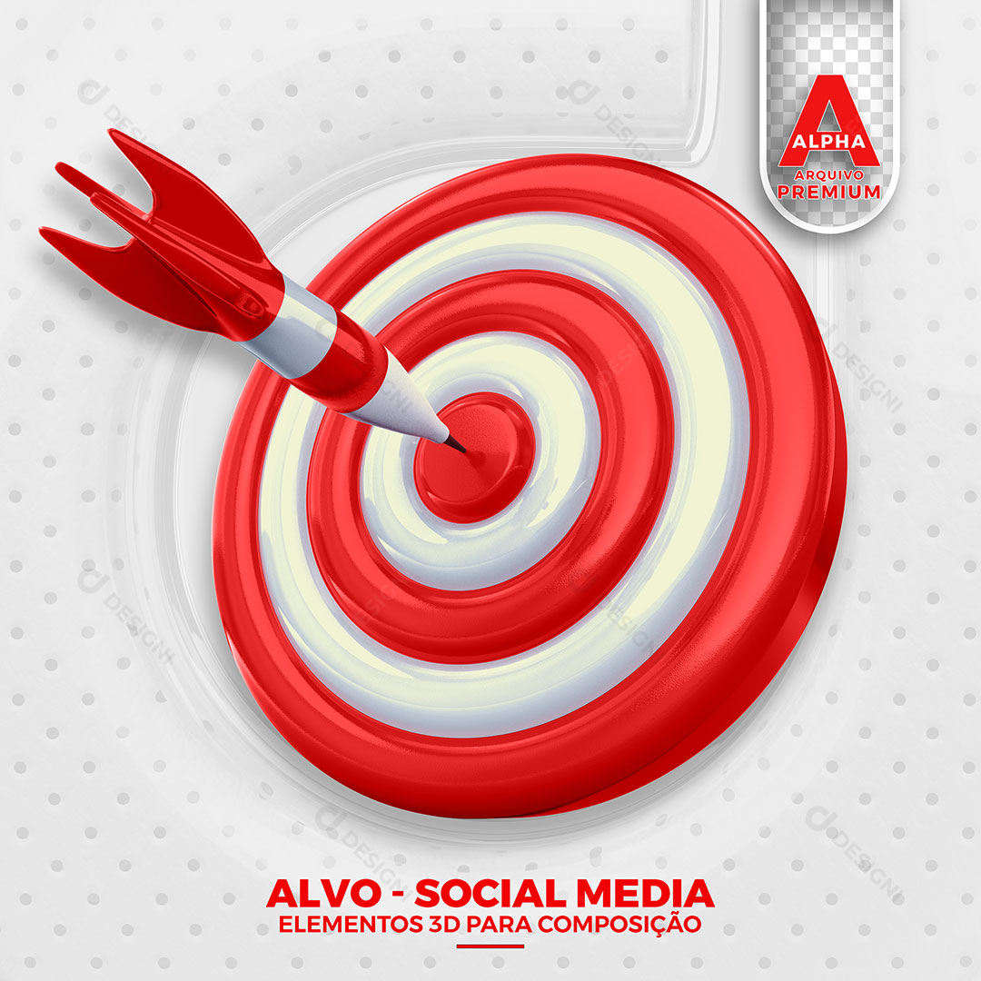 Alvo Dardo Elemento 3D Para Composição PSD + PNG Transparente