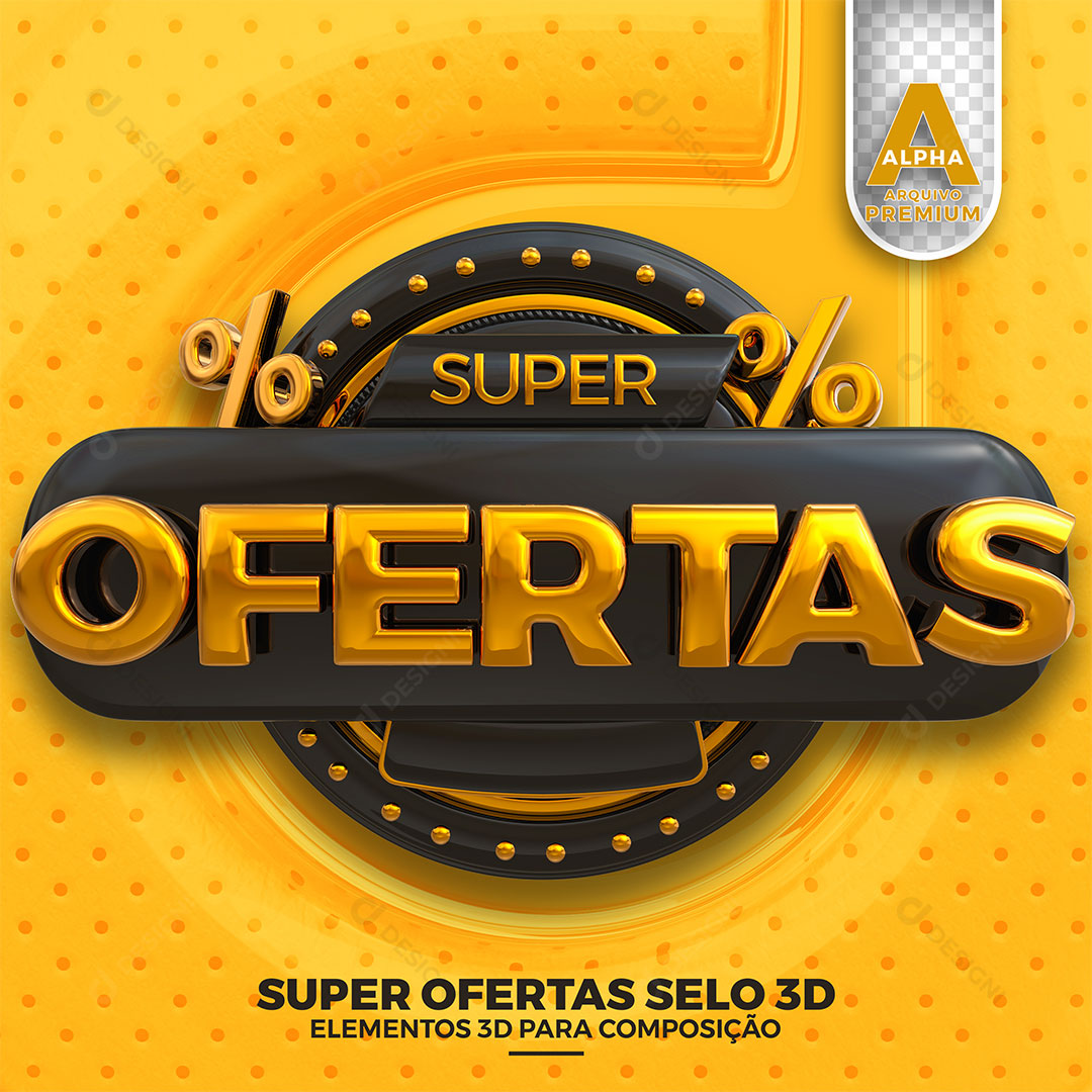 Super Saldão Selo 3D Para Composição PSD + PNG Transparente