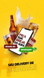 Story Delivery Distribuidora Peça ja a Sua Breja do Sofá Social Media PSD Editável