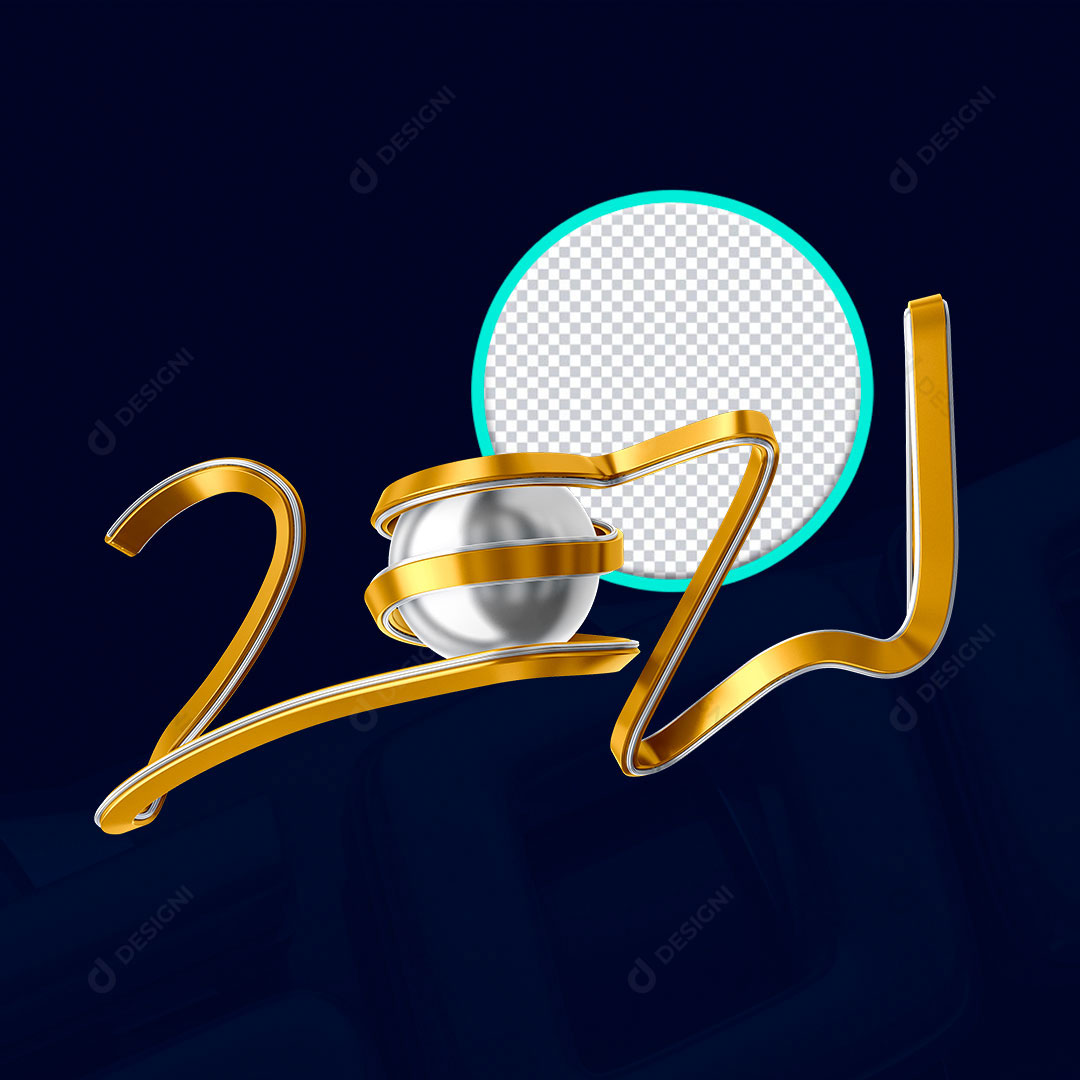Texto 3D 2021 Elemento Para Composição PNG Transparente
