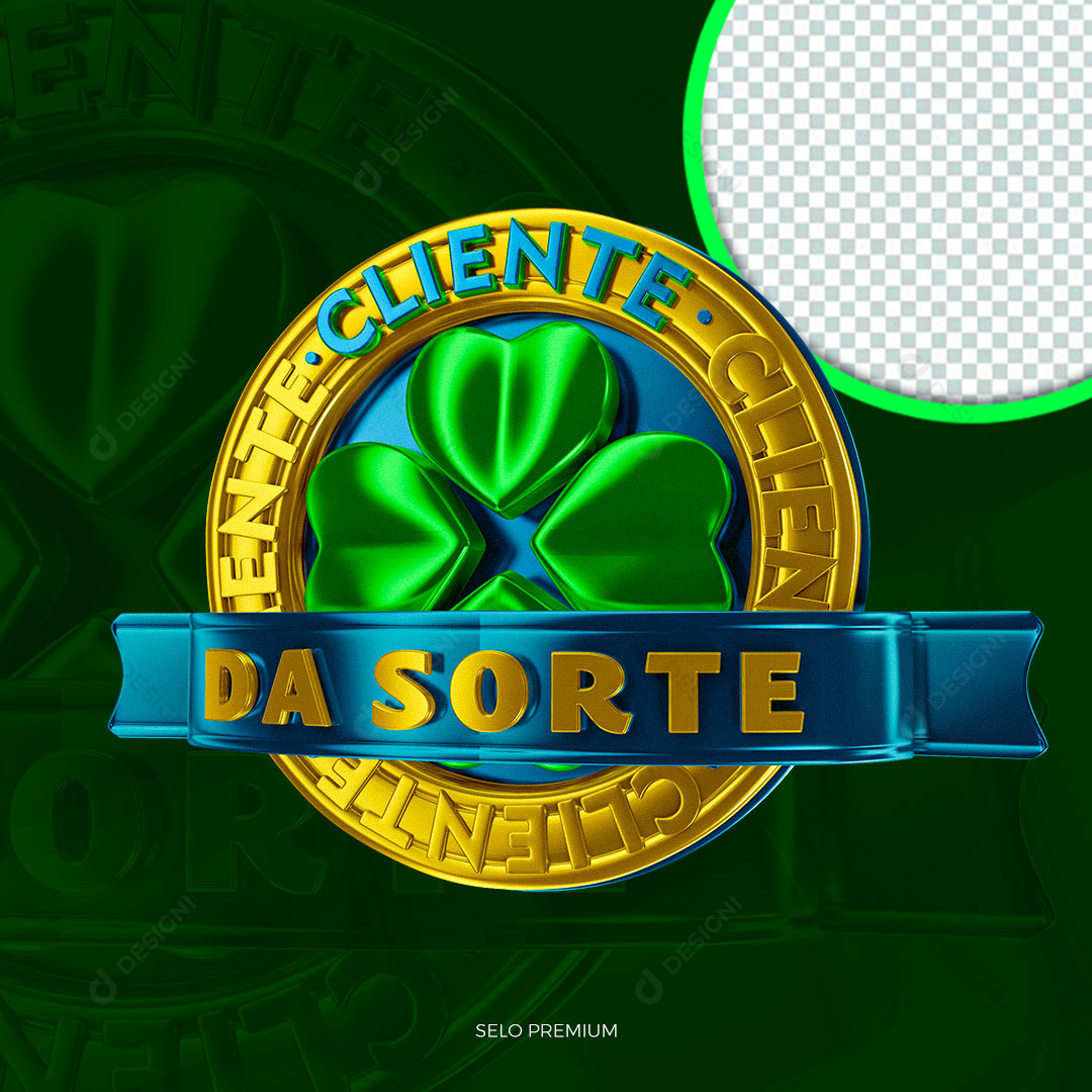 Cliente da Sorte Selo 3D PNG Transparente