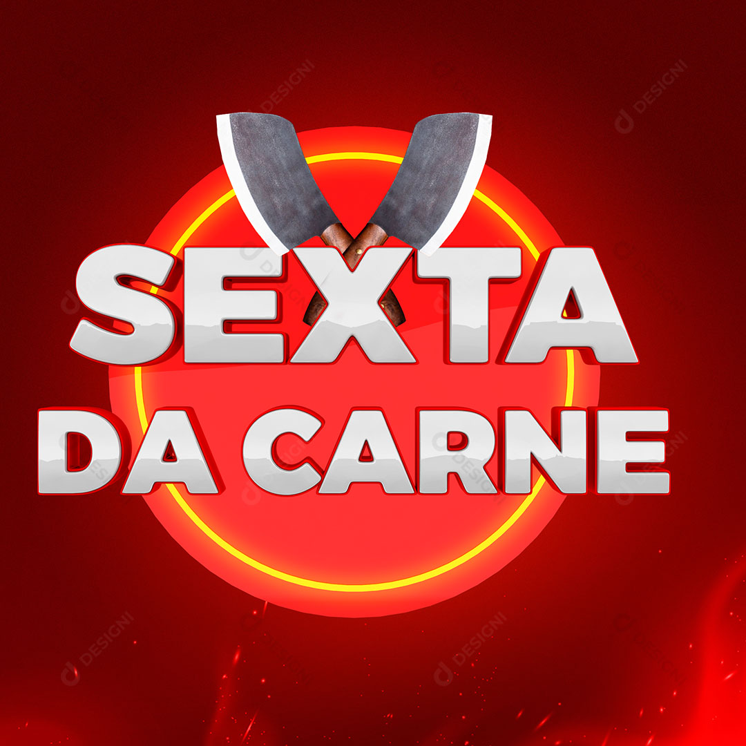 Sexta da Carne Selo 3D PSD Editável