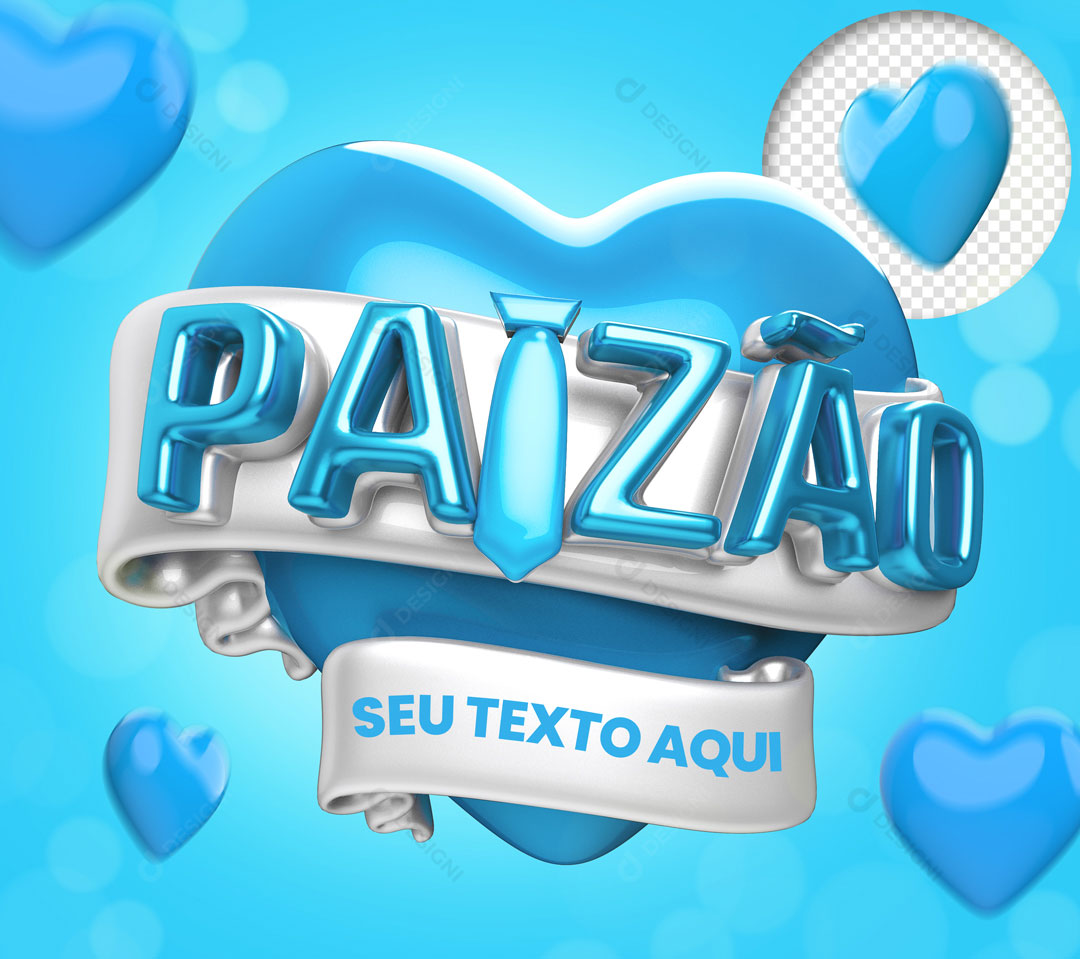 Paizão Selo 3D Texto Editável PSD + PNG Transparente