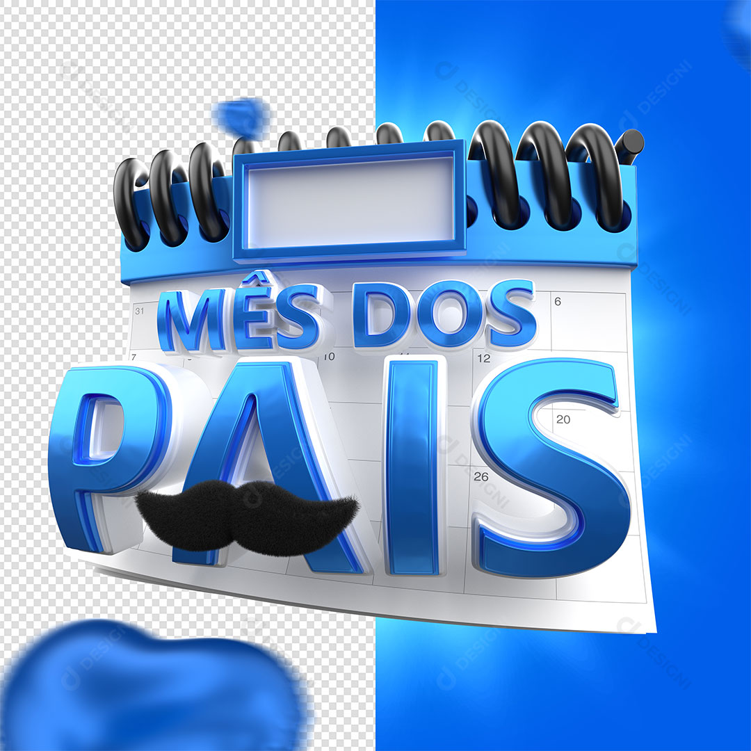 Mês dos Pais Selo 3D PNG Transparente Sem Fundo