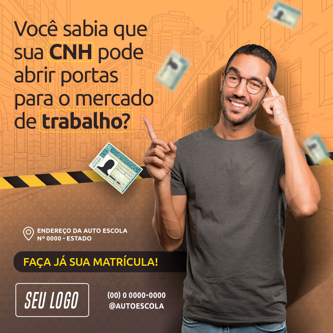 CNH Auto Escola Você Sabia Social Media PSD Editável
