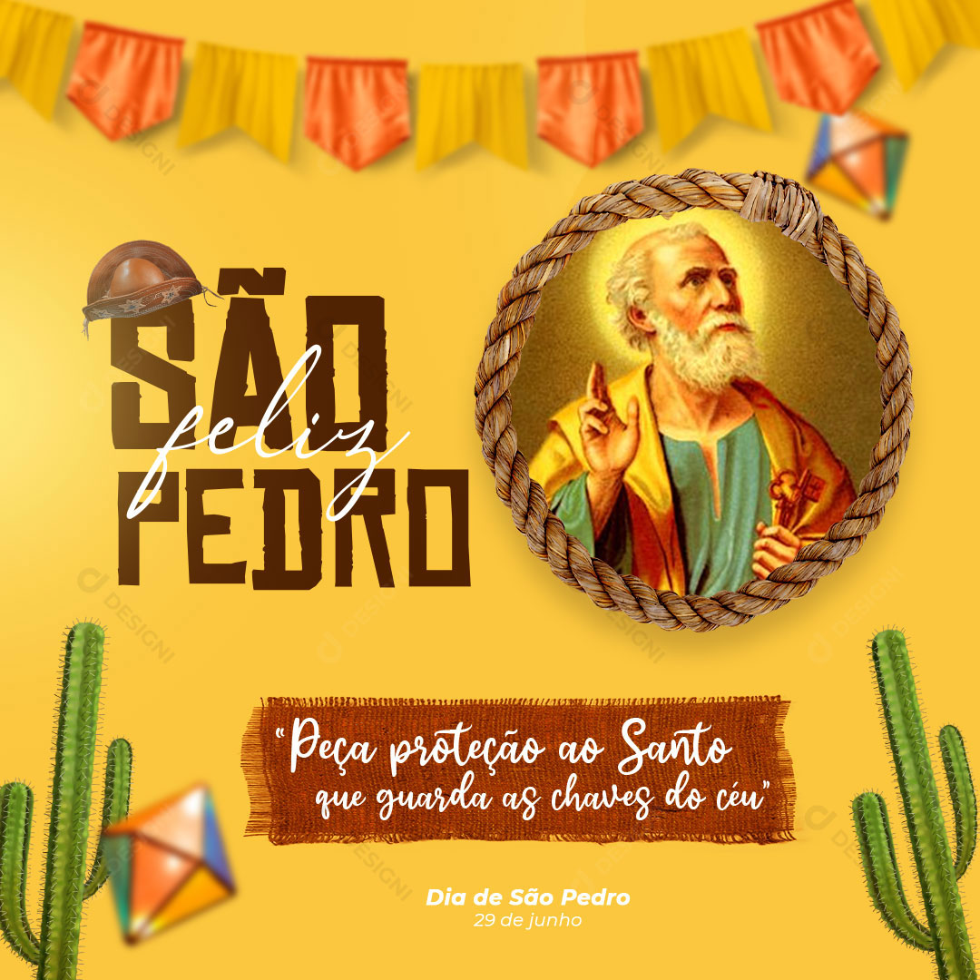Feliz São Pedro Social Media PSD Editável