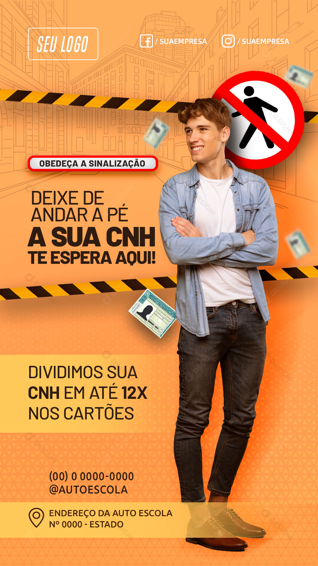 Story CNH Auto Escola Deixe d eAndar a Pé Social Media PSD Editável