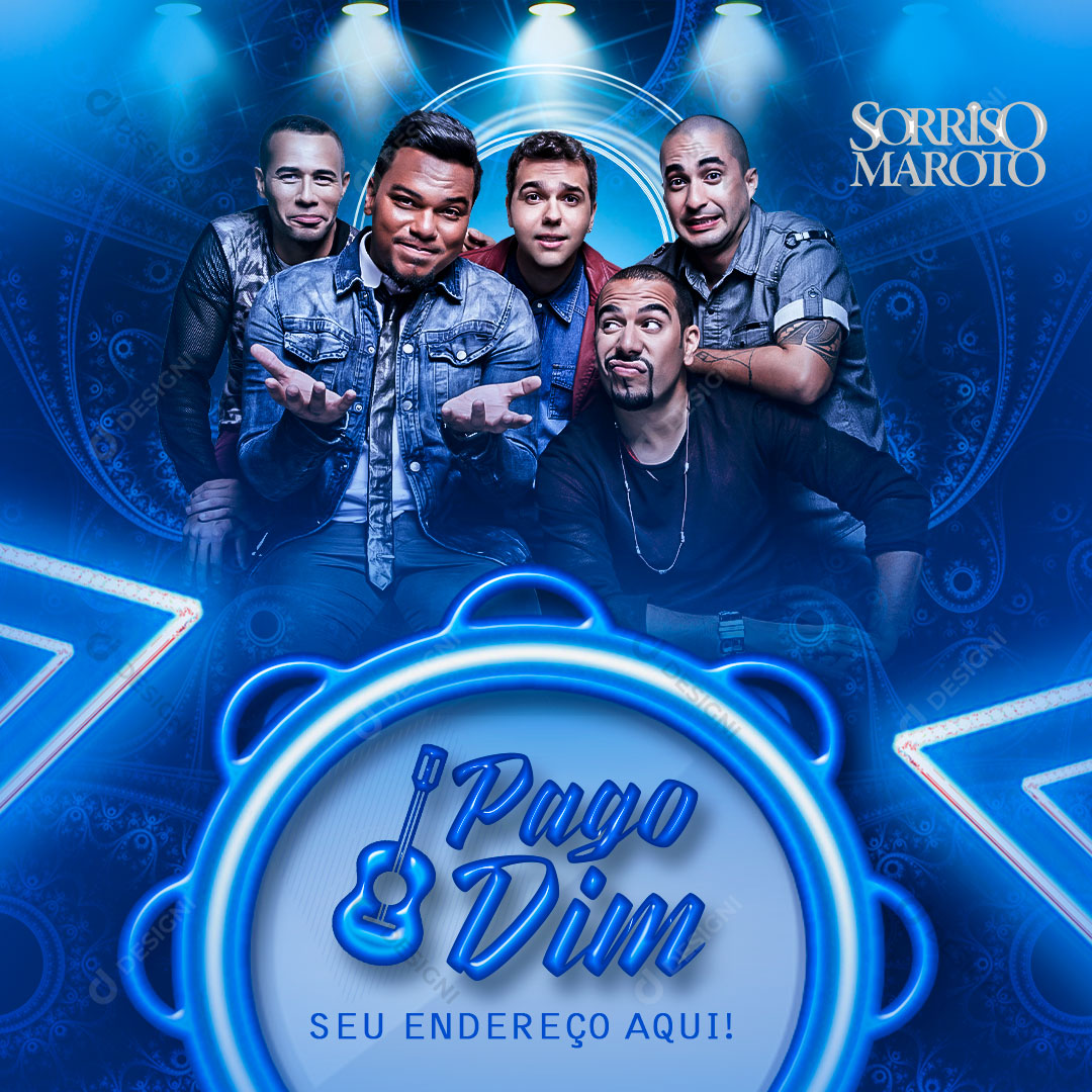 Flyer Pagodin Banda Sorriso Maroto Social Media PSD Editável