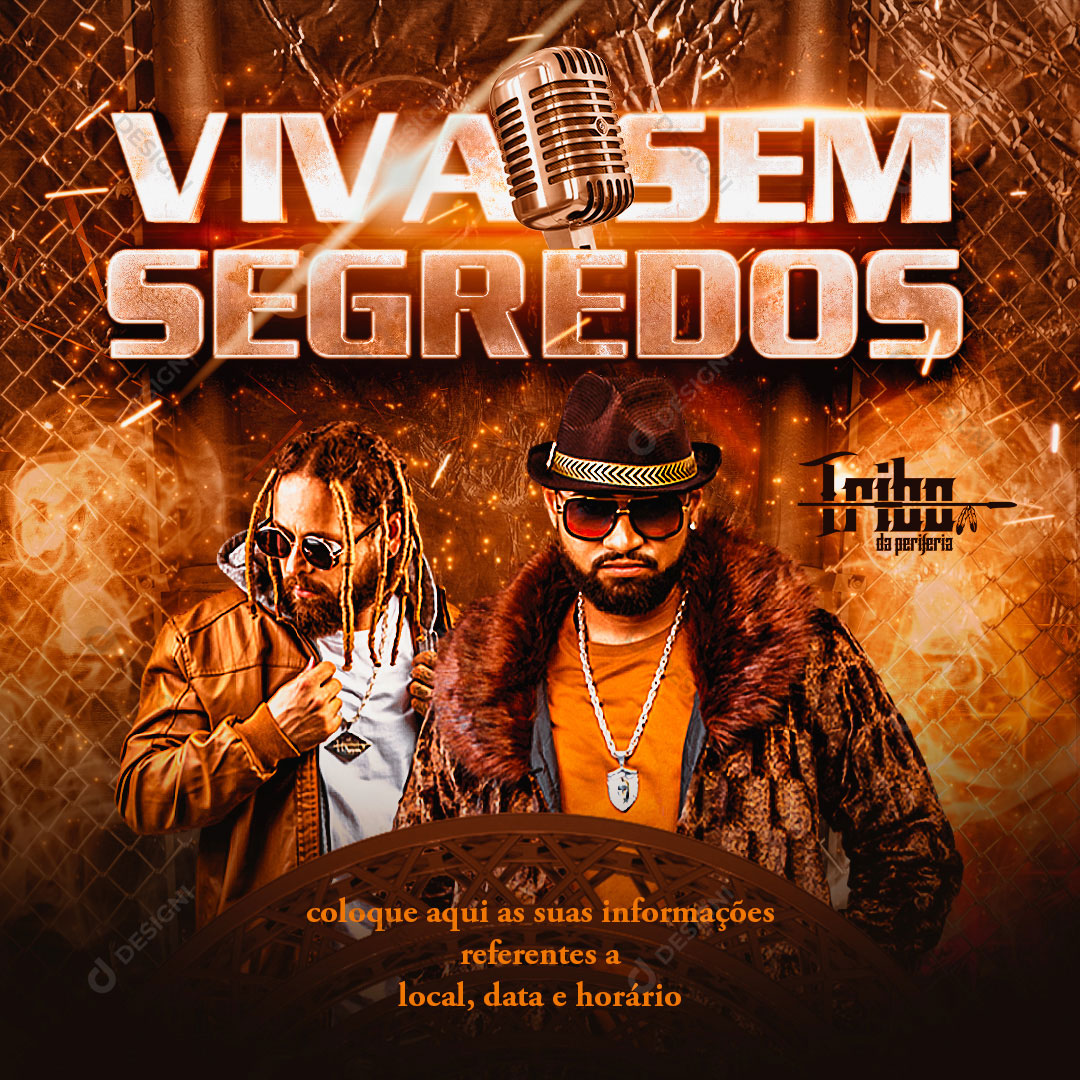 Flyer Viva Sem Segredos Tribo da Periferia Social Media PSD Editável