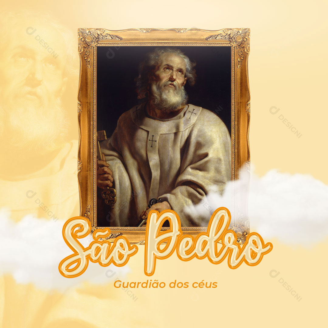 São Pedro Guardião dos Céus Social Media PSD Editável