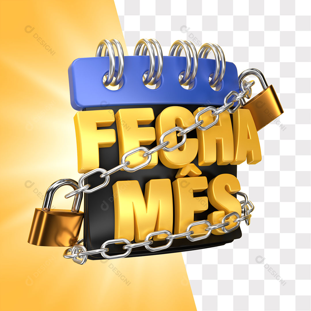 Selo 3D Fecha Mês PNG Transparente Sem Fundo