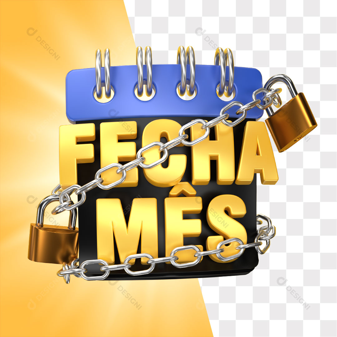 Selo 3D Fecha Mês Para Composição PNG Transparente Sem Fundo