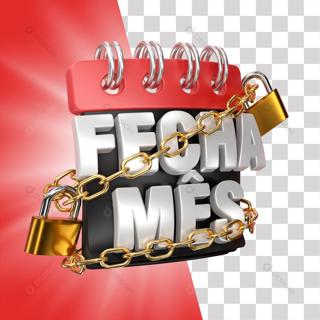 Fecha Mês Selo 3D PNG Transparente Sem Fundo