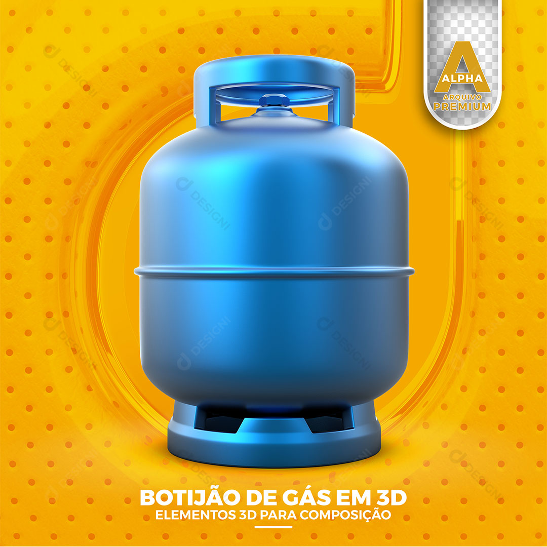 Botijões de Gás Elemento 3D Para Composição PSD + PNG Transparente