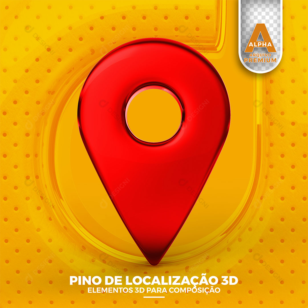 Pico de Localização Ícone 3D PSD + PNG Transparente