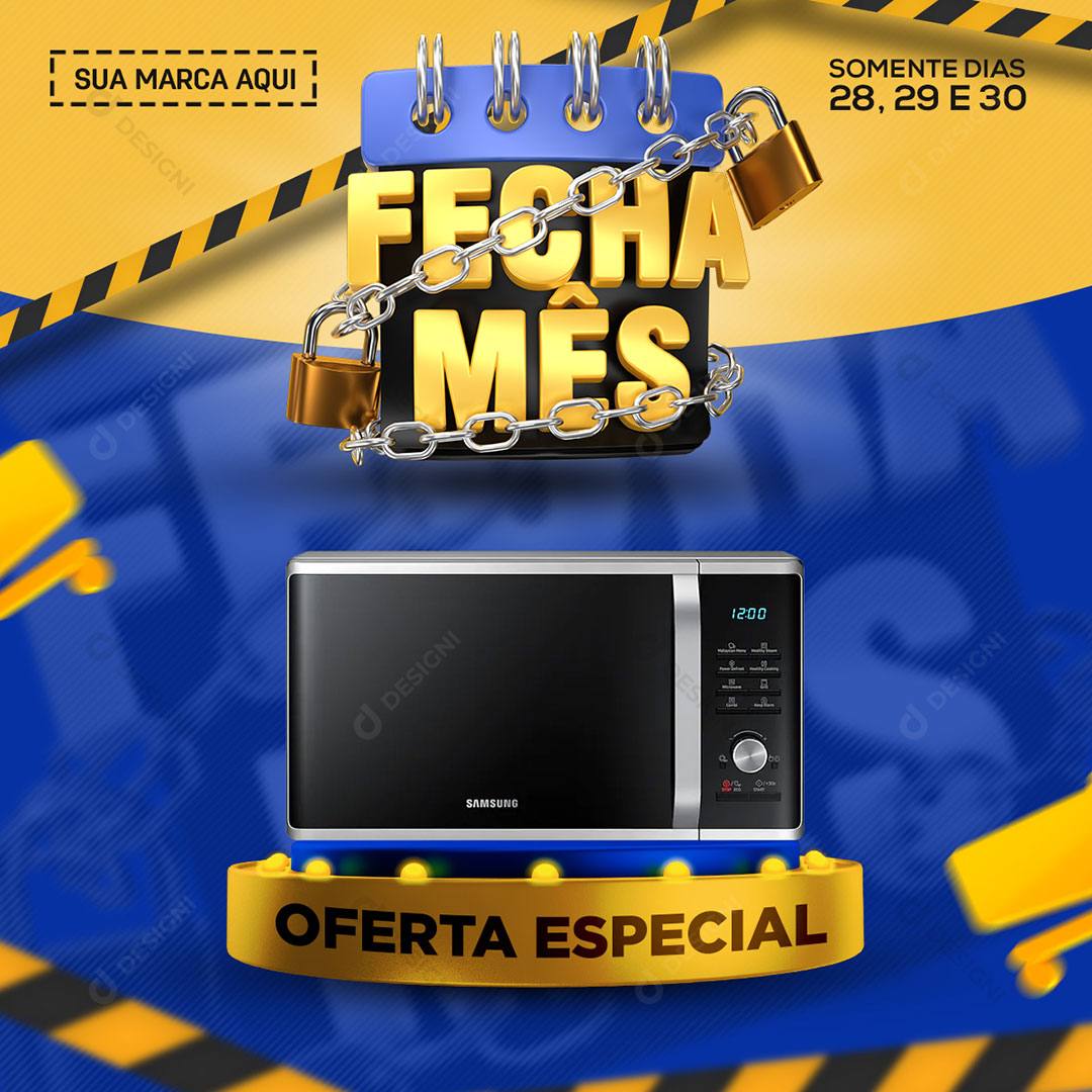 Fecha Mês Social Media PSD Oferta PSD Editável