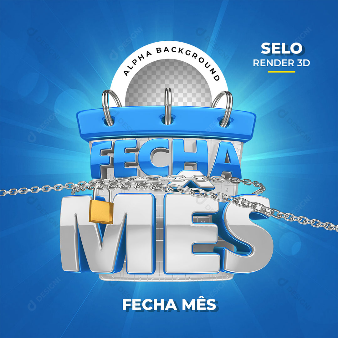 Fecha Mês Selo 3D PNG Transparente Sem Fundo