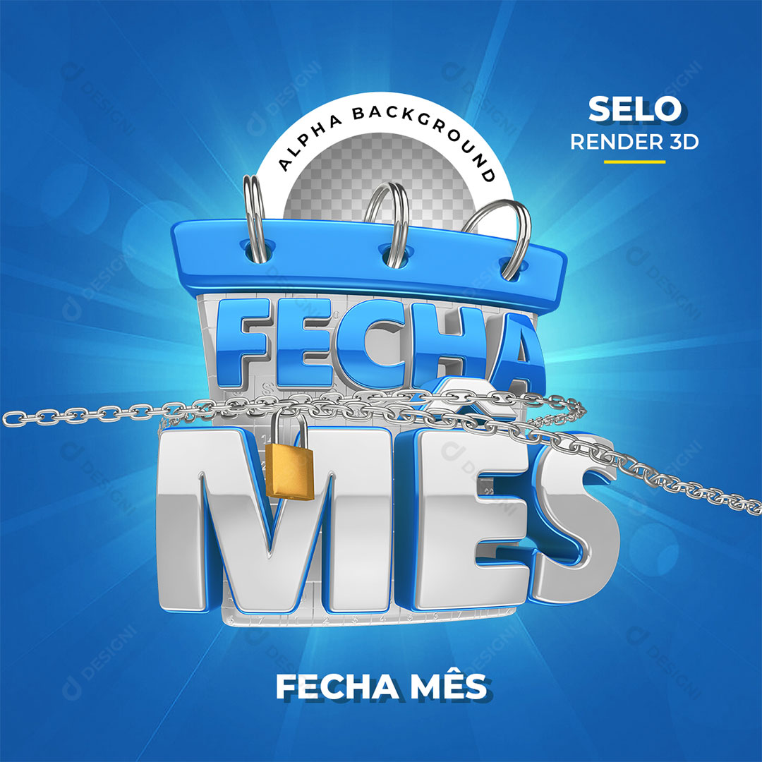 Fecha Mês Selo 3D PNG Transparente Sem Fundo