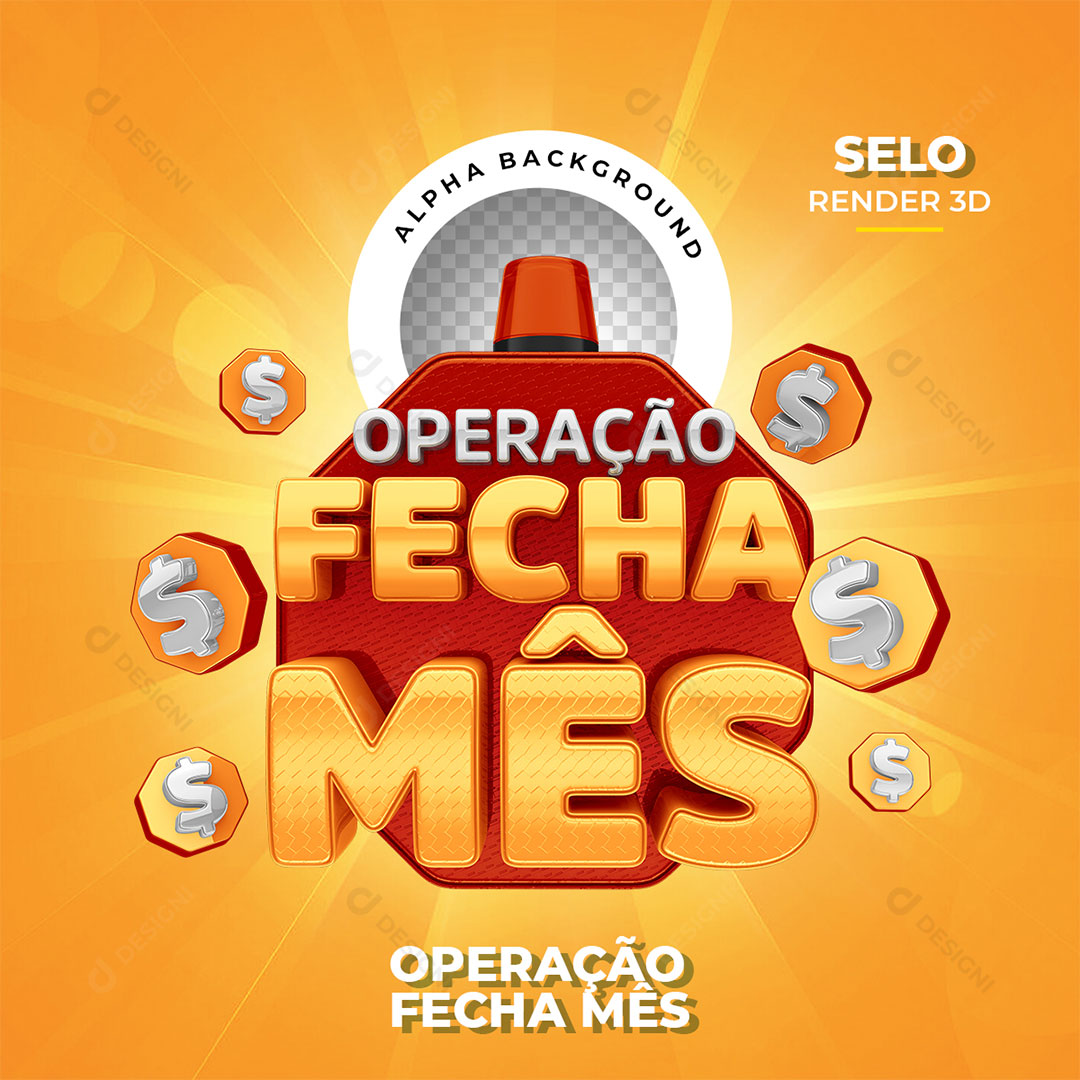 Operação Fecha Mês Selo 3D PNG Transparente Sem Fundo