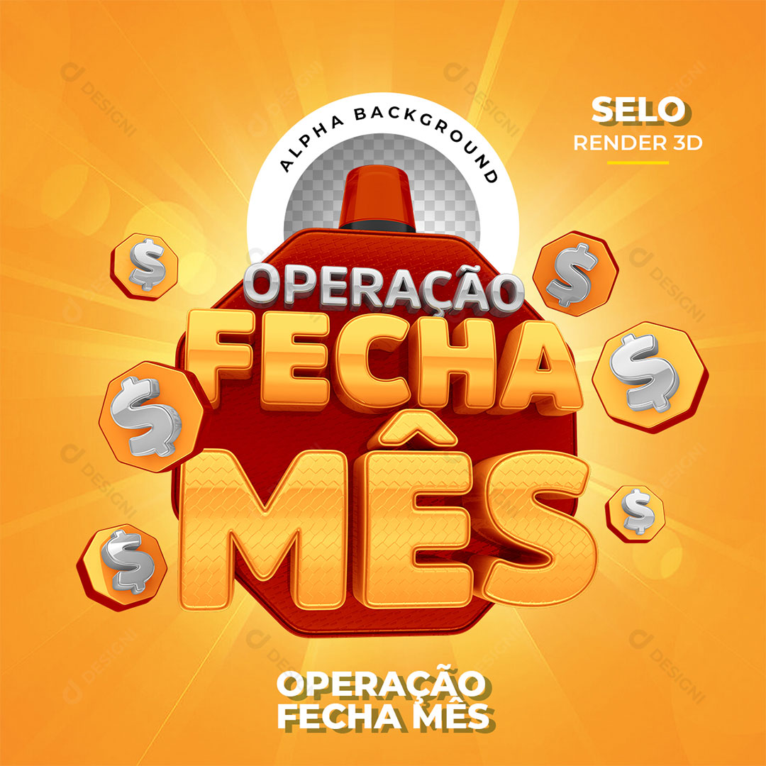 Operação Fecha Mês Selo 3D PNG Transparente Sem Fundo