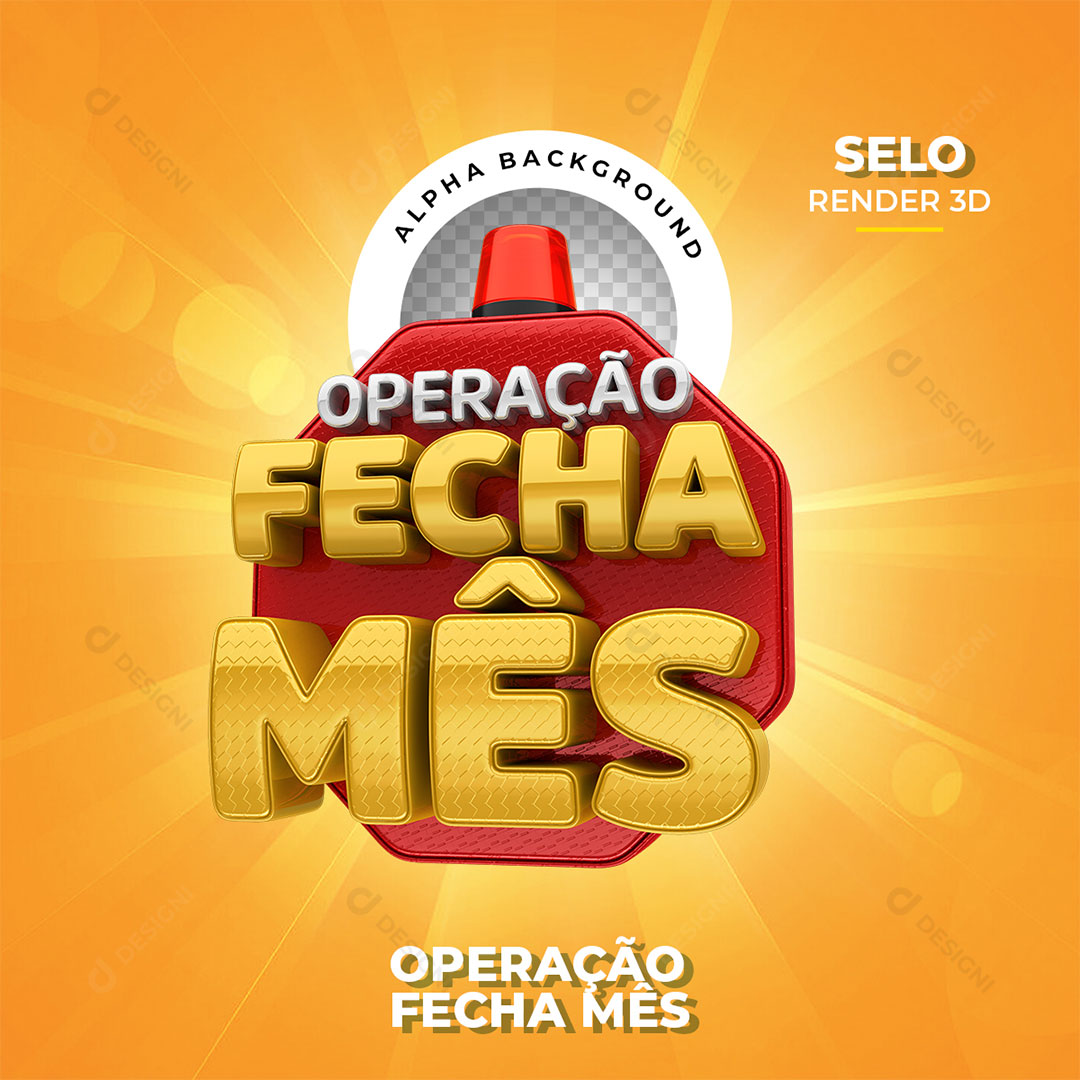 Operação Fecha Mês Selo 3D PNG Transparente Sem Fundo