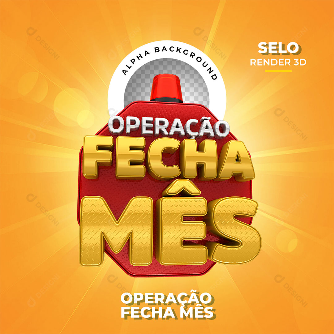 Operação Fecha Mês Selo 3D PNG Transparente Sem Fundo