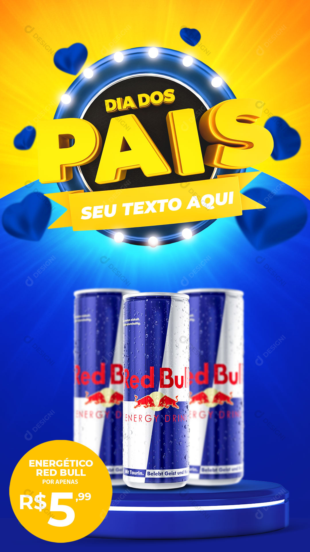 Energético Red Bull Dia dos Pais Social Media PSD Editável