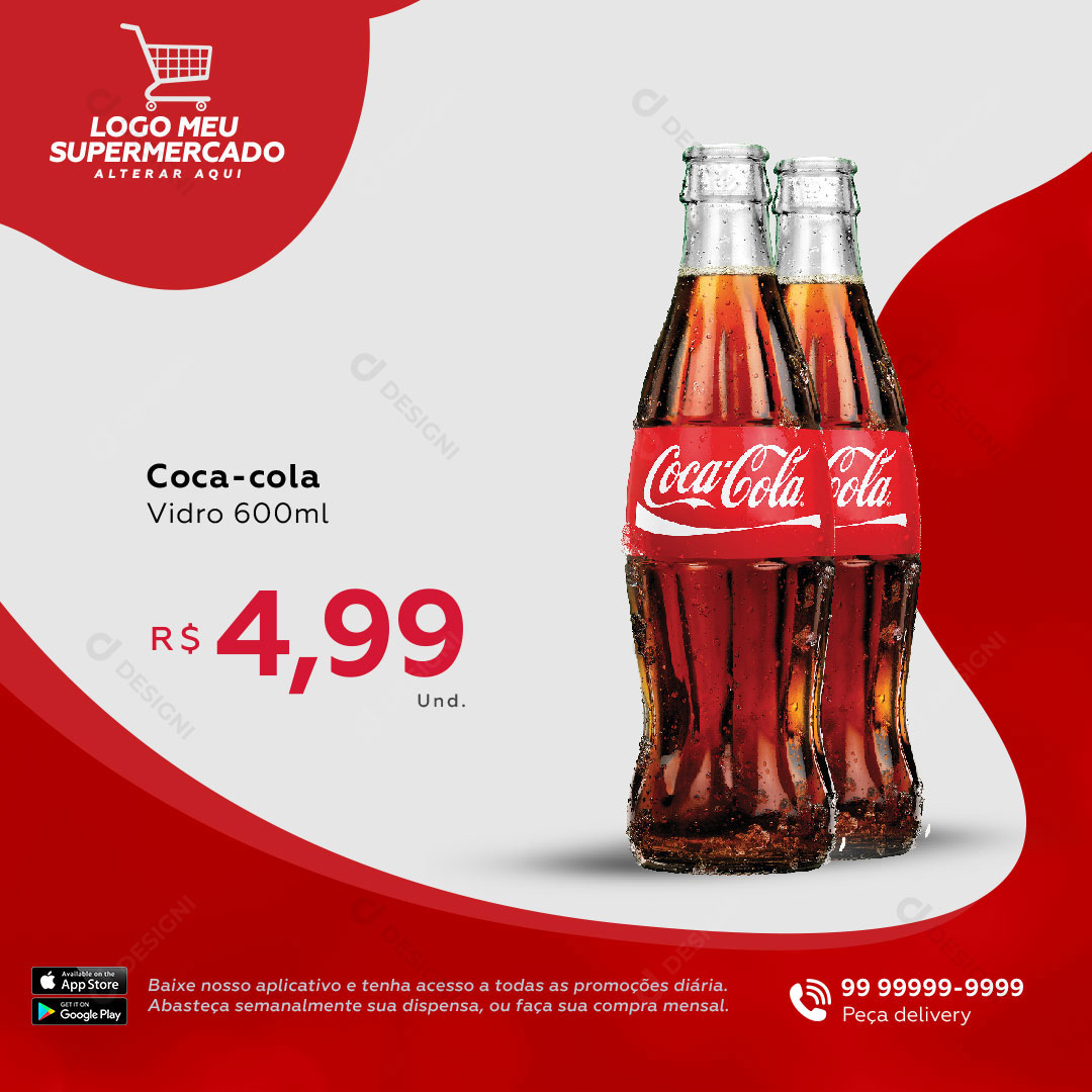 Distribuidora Refrigerante Coca Cola 600Ml Social Media PSD Editável