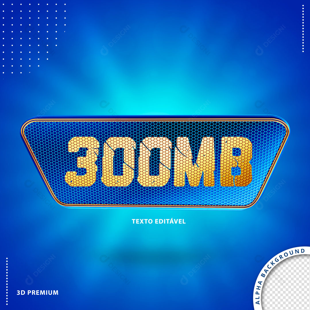 Internet 300MB Wi-Fi Selo 3D PSD Editável