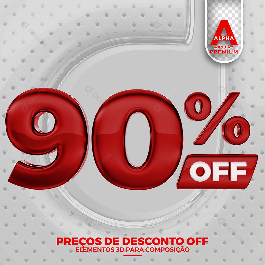 90% Off Texto 3D Para Composição PNG Transparente